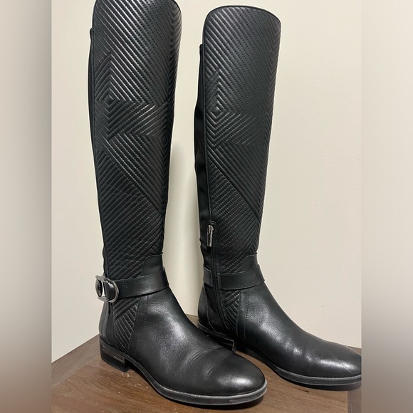 Vince Camuto Pordalia Knee High Boots - Textured Black - Picture 3 of 5